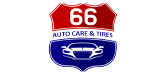 66 AUTOCARE AND TIRES Logo